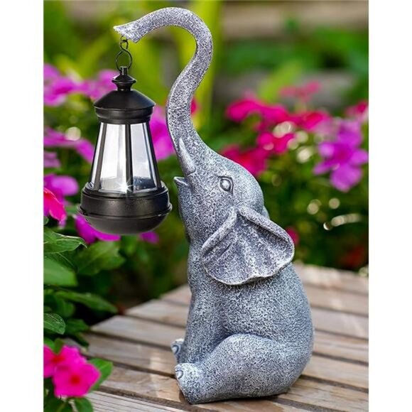 Elephant Statue for Garden Decor with Gift Appeal - Ideal Gifts (11" Elephant) - Picture 7 of 7
